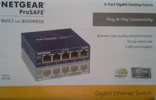 Ethernet Switch Netgear ProSAFE GS105 5-Port Gigabit Switch