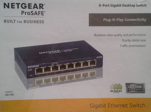 Ethernet Switch Netgear ProSAFE GS108 8-Port Gigabit Switch