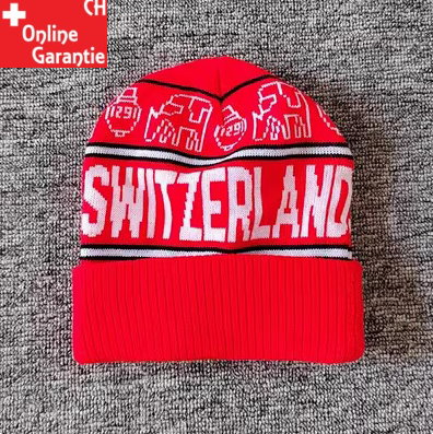 Schweiz Fanartikel Switzerland Mütze Beanie Kappe Hopp Schwiiz