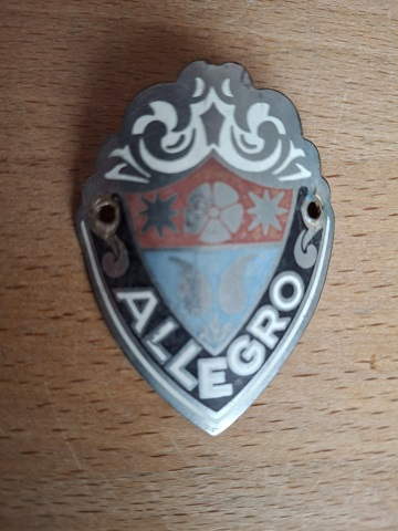 Allegro  Velo Steuerkopf  CH  Schild Emblem